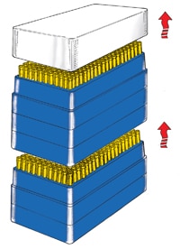 NON STERILE. Yellow tip art. 18260 in 200-place rack.