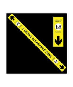 Covid 19 2 meter long Floor Sticker-narrow 2m clearance zone | Medical Supply Company