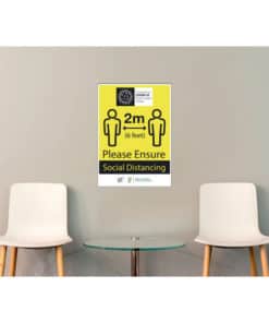 Covid 19 A3 wall sign Please ensure social distancing | Medical Supply Company